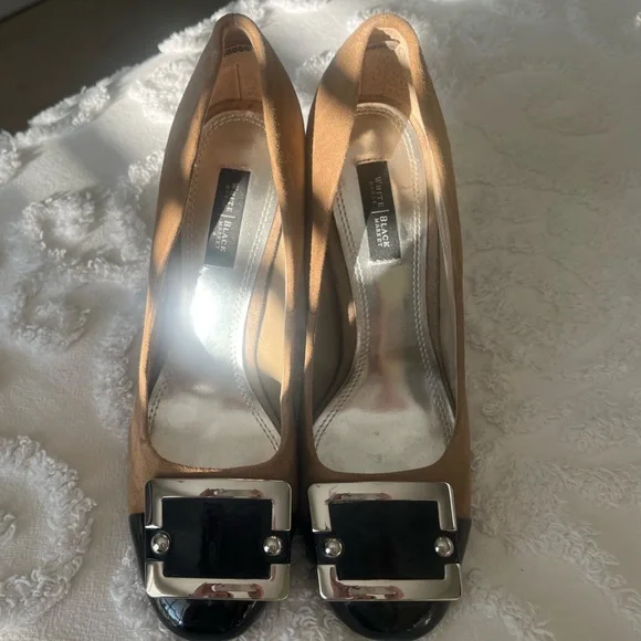 WHBM Tan Suede Heels - Picture 2 of 5